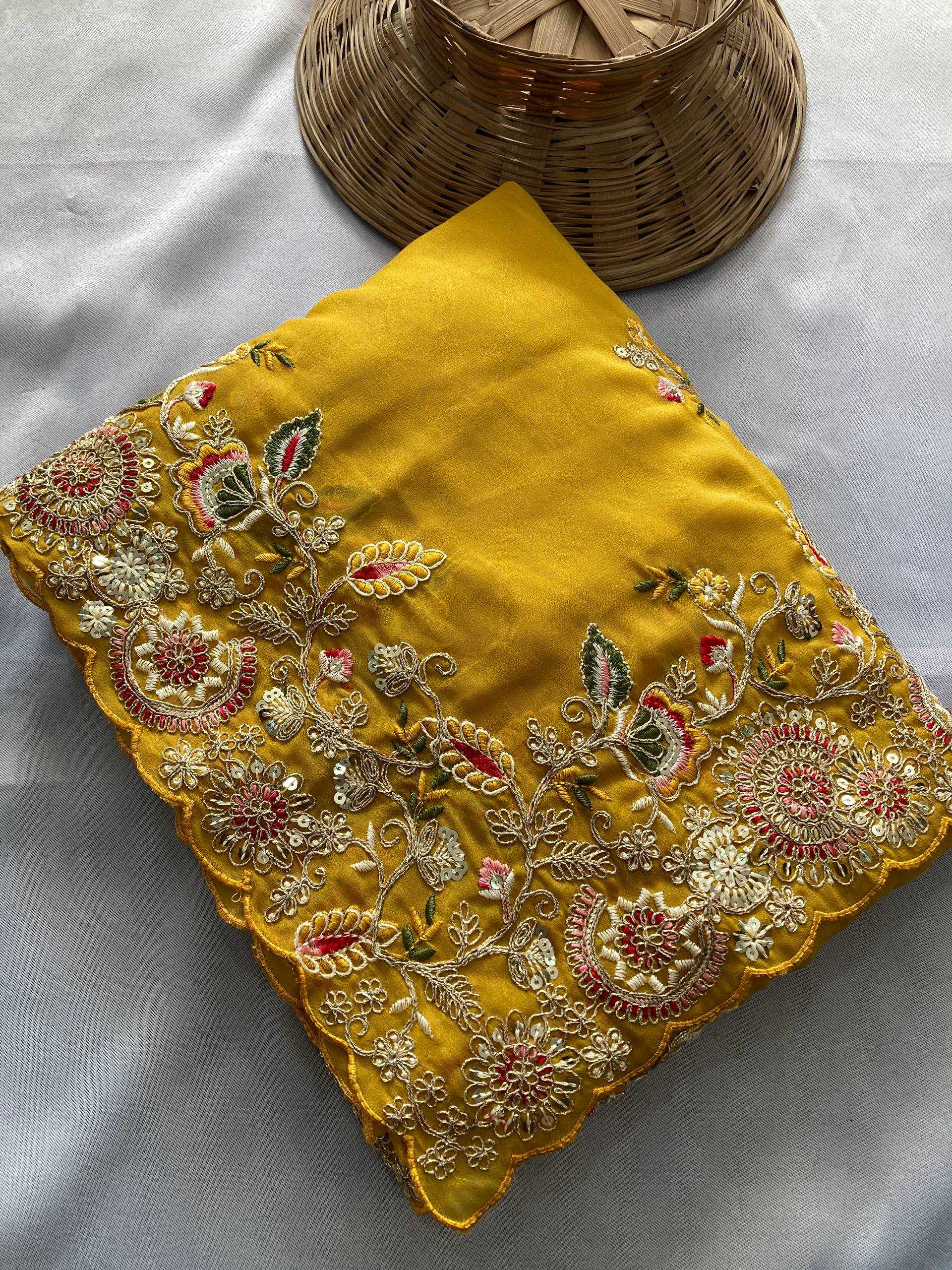 Georgette Georgette Embroidered Saree